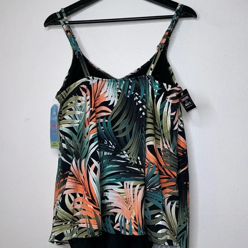 Swim Solutions Plus Size Tummy-Control Handkerchief
One-Piece Fauxkini Swimsuit - Picture 7 of 11